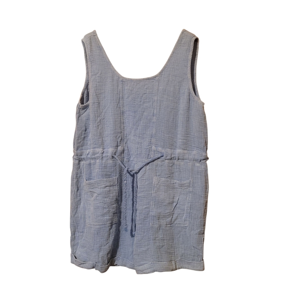 Lalamia Drawstring Waist Romper Blue Gauze Size Large
